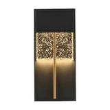 Crystal Glass & Black Finish LED Wall Sconce, W230D-B Series
