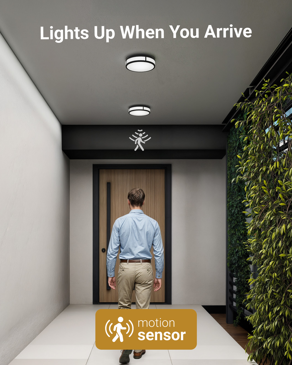 12 Inch Round LED Ceiling Light, Daylight & Motion Activated, Selectable CCT, 1500 Lumens