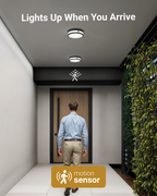 12 Inch Round LED Ceiling Light, Daylight & Motion Activated, Selectable CCT, 1500 Lumens