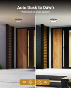 12 Inch Round LED Ceiling Light, Daylight & Motion Activated, Selectable CCT, 1500 Lumens