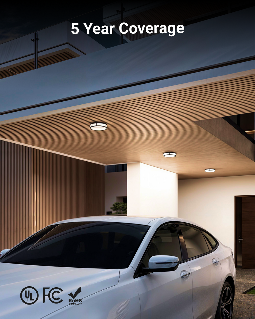 12 Inch Round LED Ceiling Light, Daylight & Motion Activated, Selectable CCT, 1500 Lumens