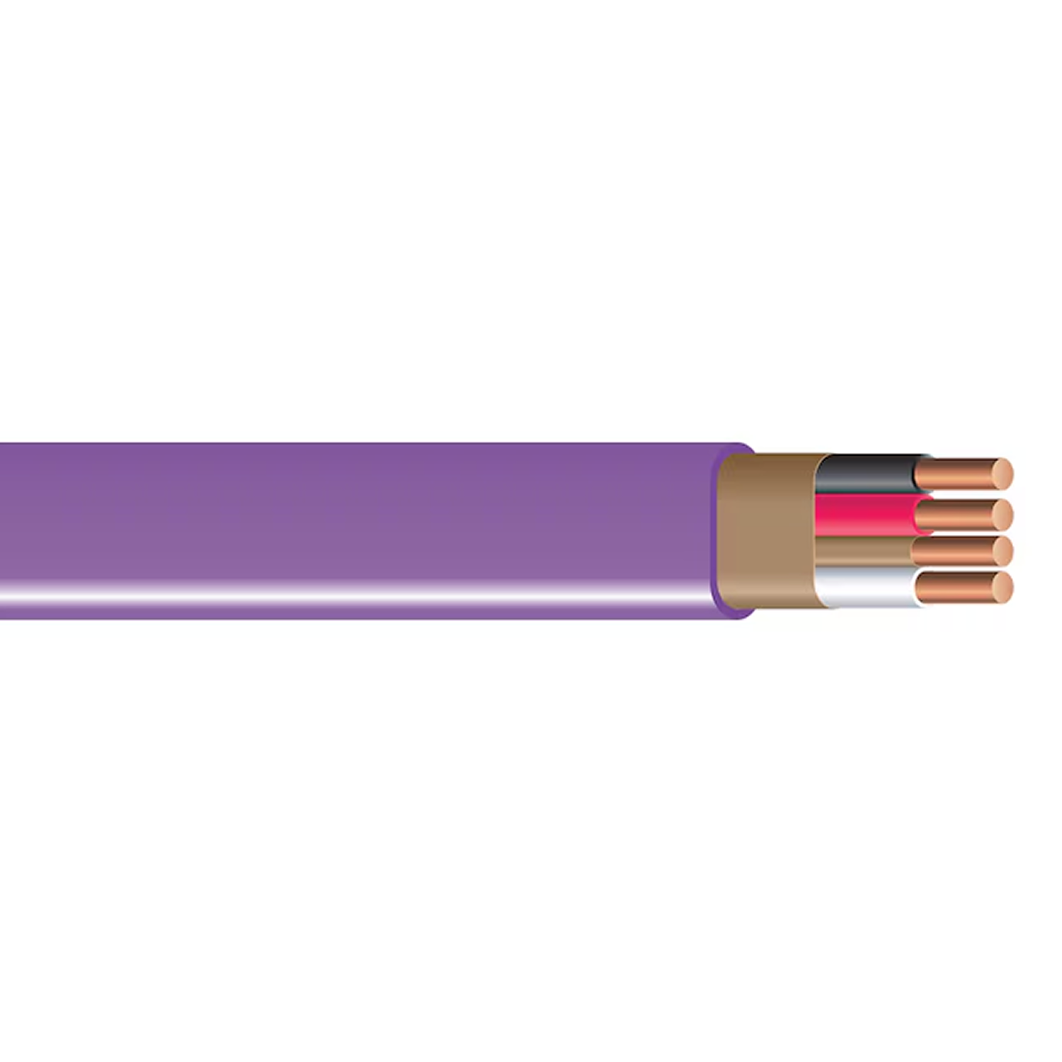 250ft Roll 12/3 NM-B Gauge Indoor Electrical Purple Copper Wire Ground Cable
