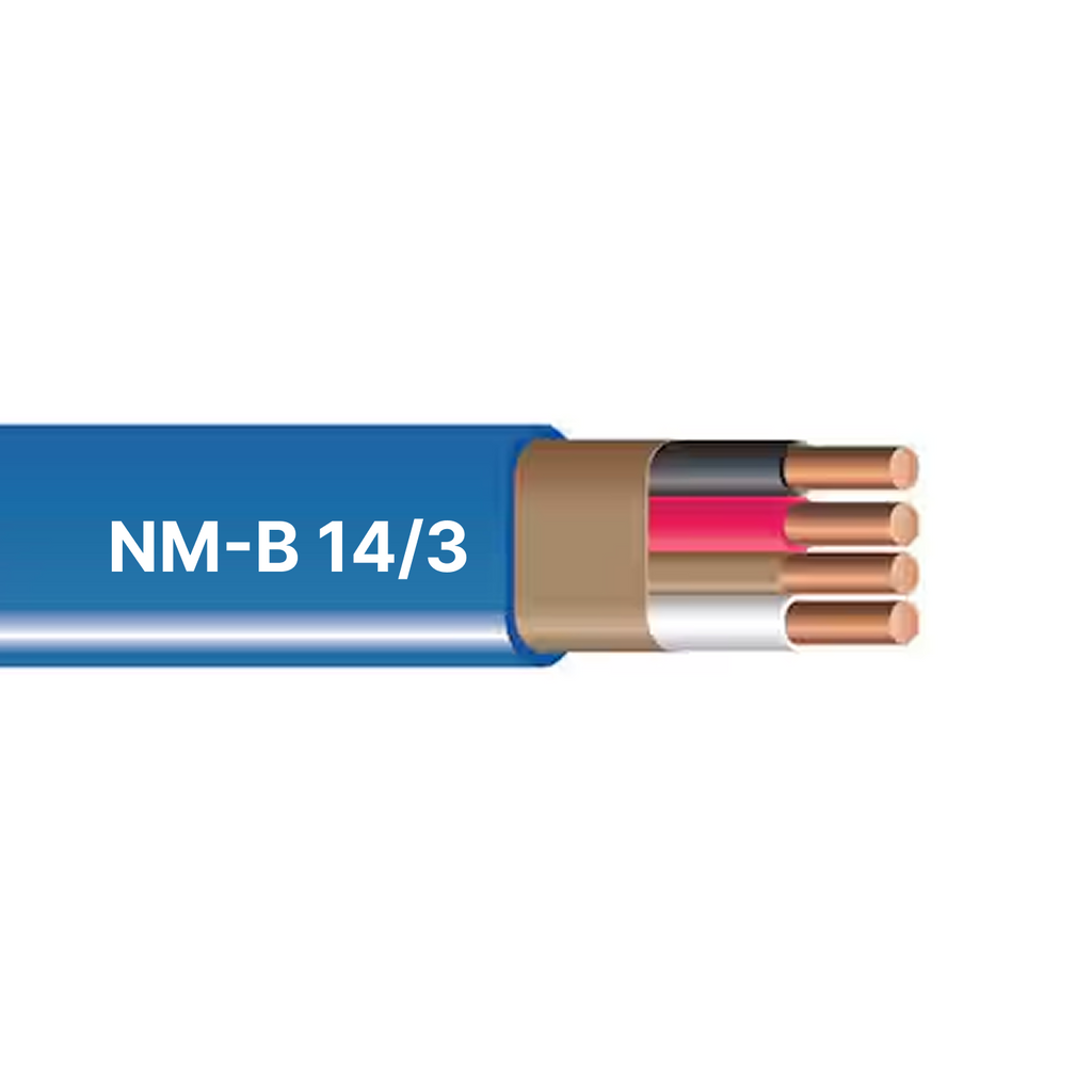 250ft Roll 14/3 NM-B Gauge Indoor Electrical Blue Copper Wire Ground Cable