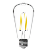 ST64 LED Bulb, Filament, Dusk to Dawn, 800 Lumens