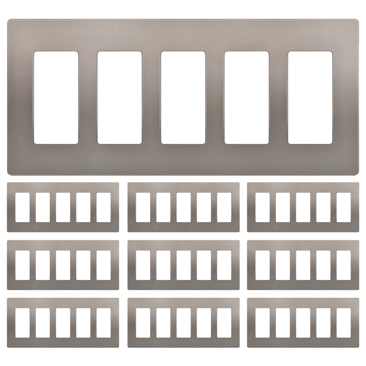 Enerlites Screwless Decorator/GFCI Five-Gang Wall Plate