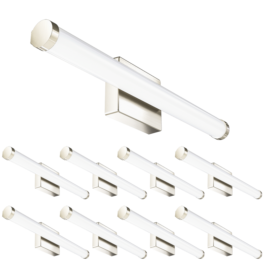Sunco Cylinder Vanity Light, 22W, Nickel, Selectable CCT, 1650 Lumens available in 8 pack