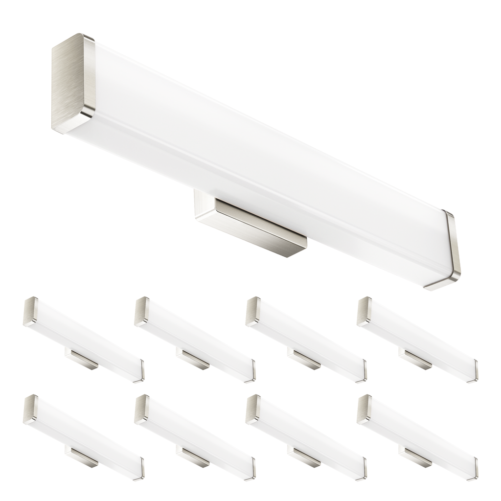 Sunco rectangular nickel vanity light comes in an 8 pack.