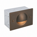Brass Half-Moon Step Light, Recessed, 4-3/8 Inch, Old Copper, 250 Lumens