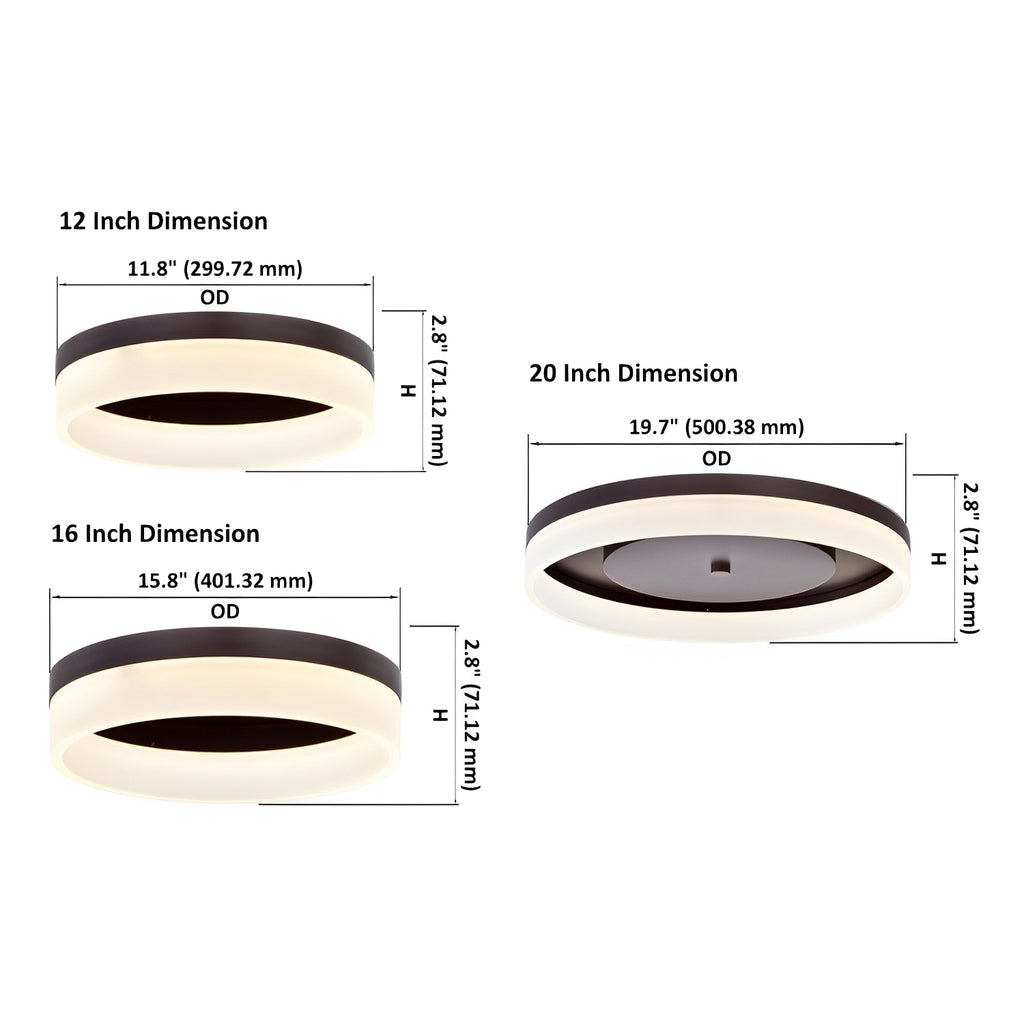 12 inch Round Oil Rubbed Bronze Ceiling Light, C1112 Series