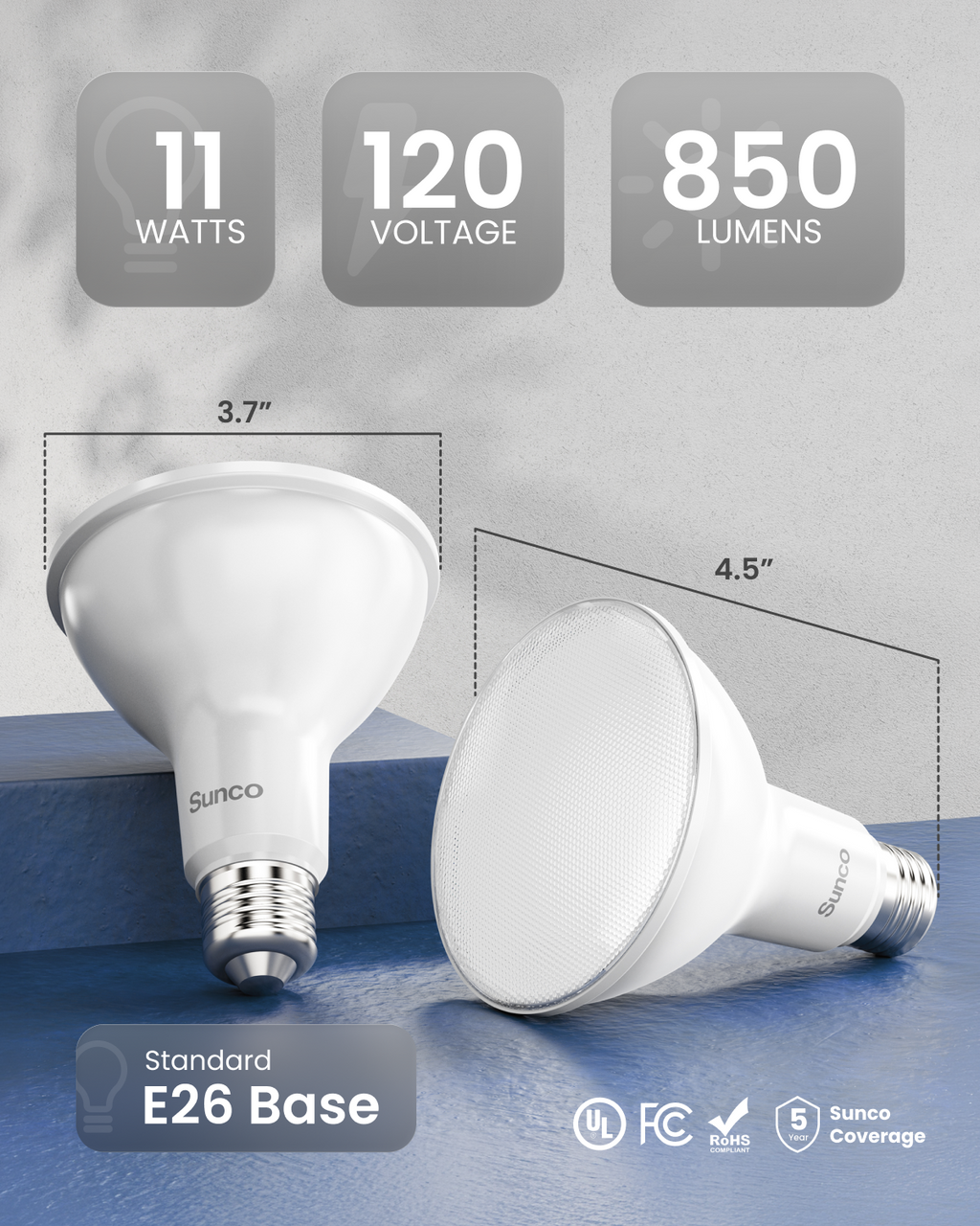 PAR30 LED Bulb, Dusk to Dawn Photocell, 850 Lumens