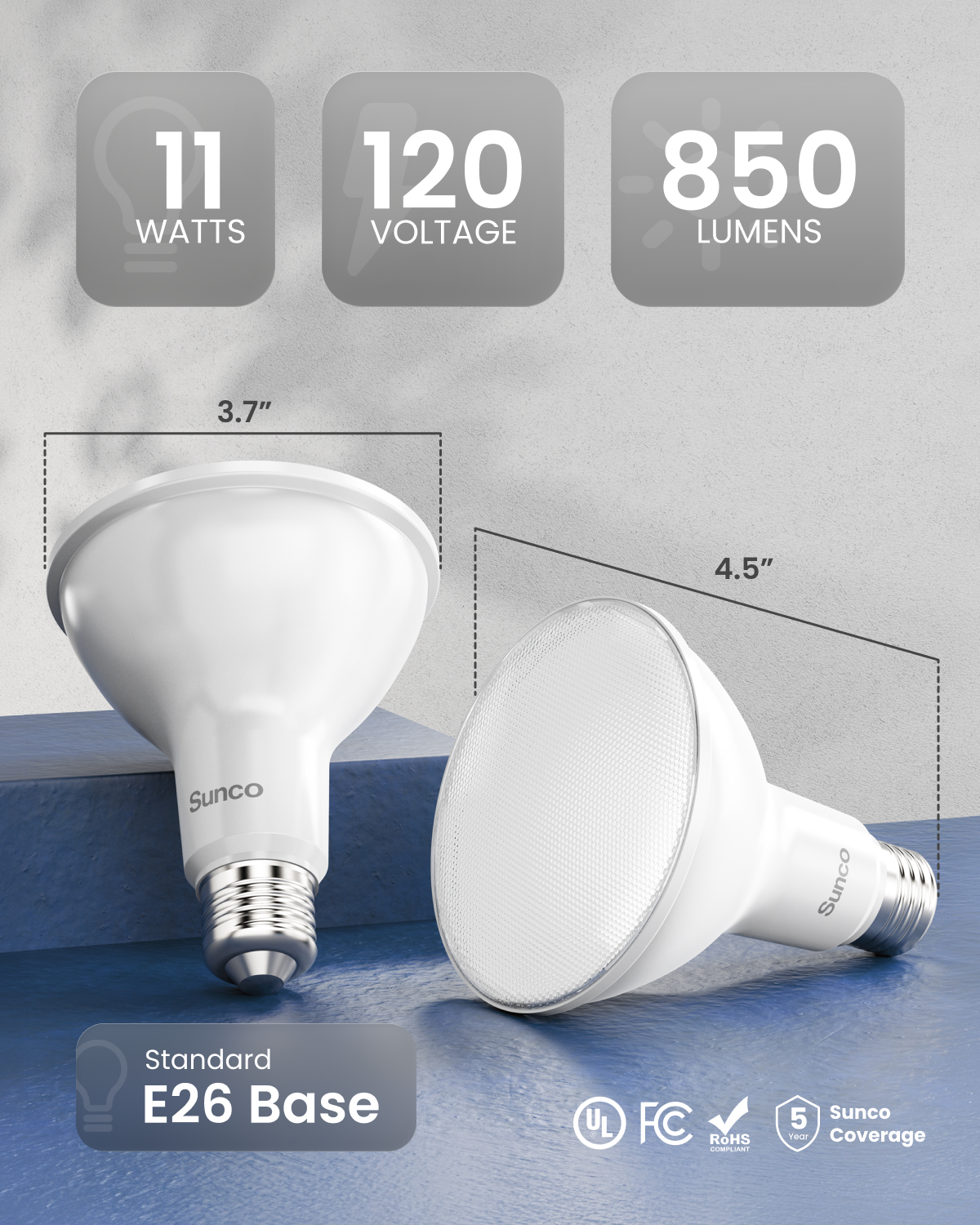 PAR30 LED Bulb, Dusk to Dawn Photocell, 850 Lumens