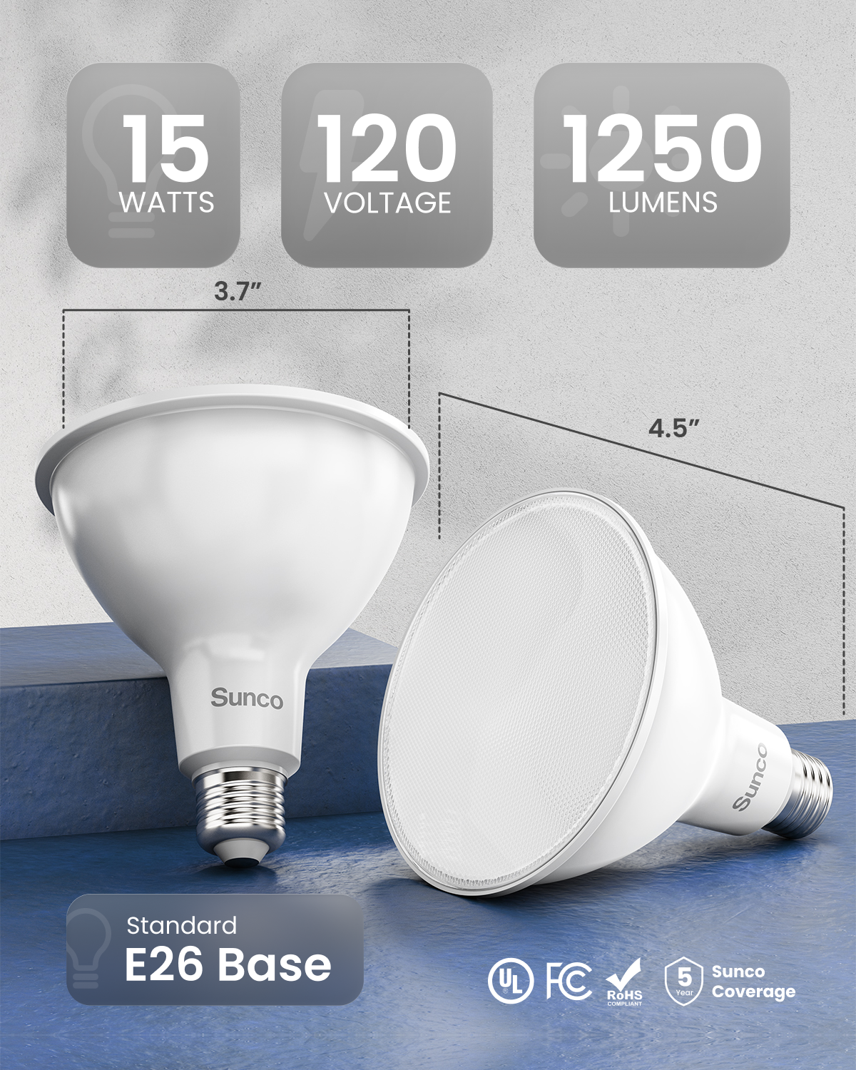 PAR38 LED Bulb, Dusk to Dawn Photocell, 1250 Lumens