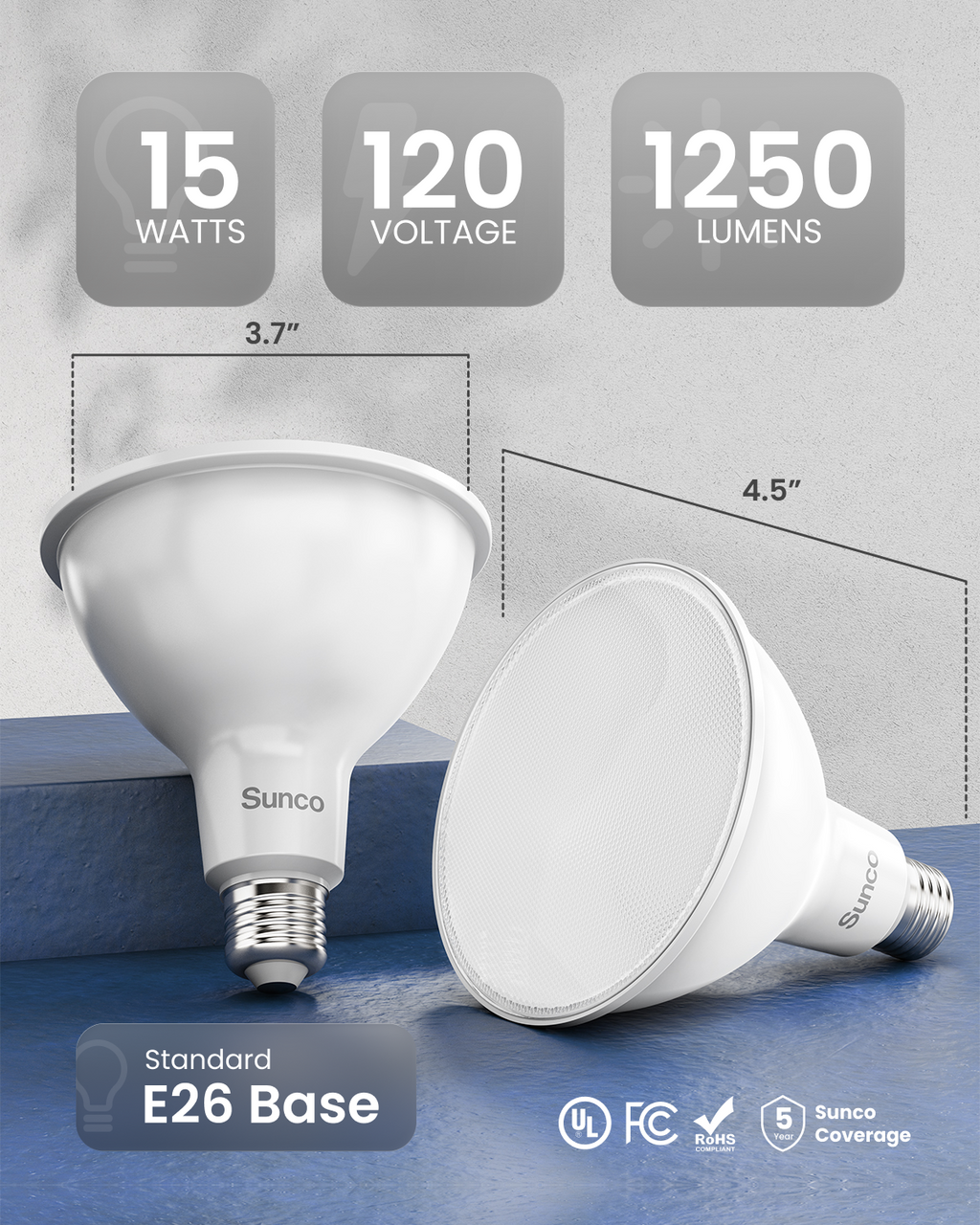 PAR38 LED Bulb, Dusk to Dawn Photocell, 1250 Lumens