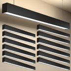 4ft LED Linear Pendant Selectable Up/Down Light, Black, 57W, 6300 Lumens