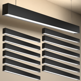 4ft LED Linear Pendant Up/Down Light, Black, 57W, 6300 Lumens
