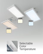 LED Ceiling Panel Light, 20W/18W/16W, 1x2, Selectable CCT, 2000 Lumens