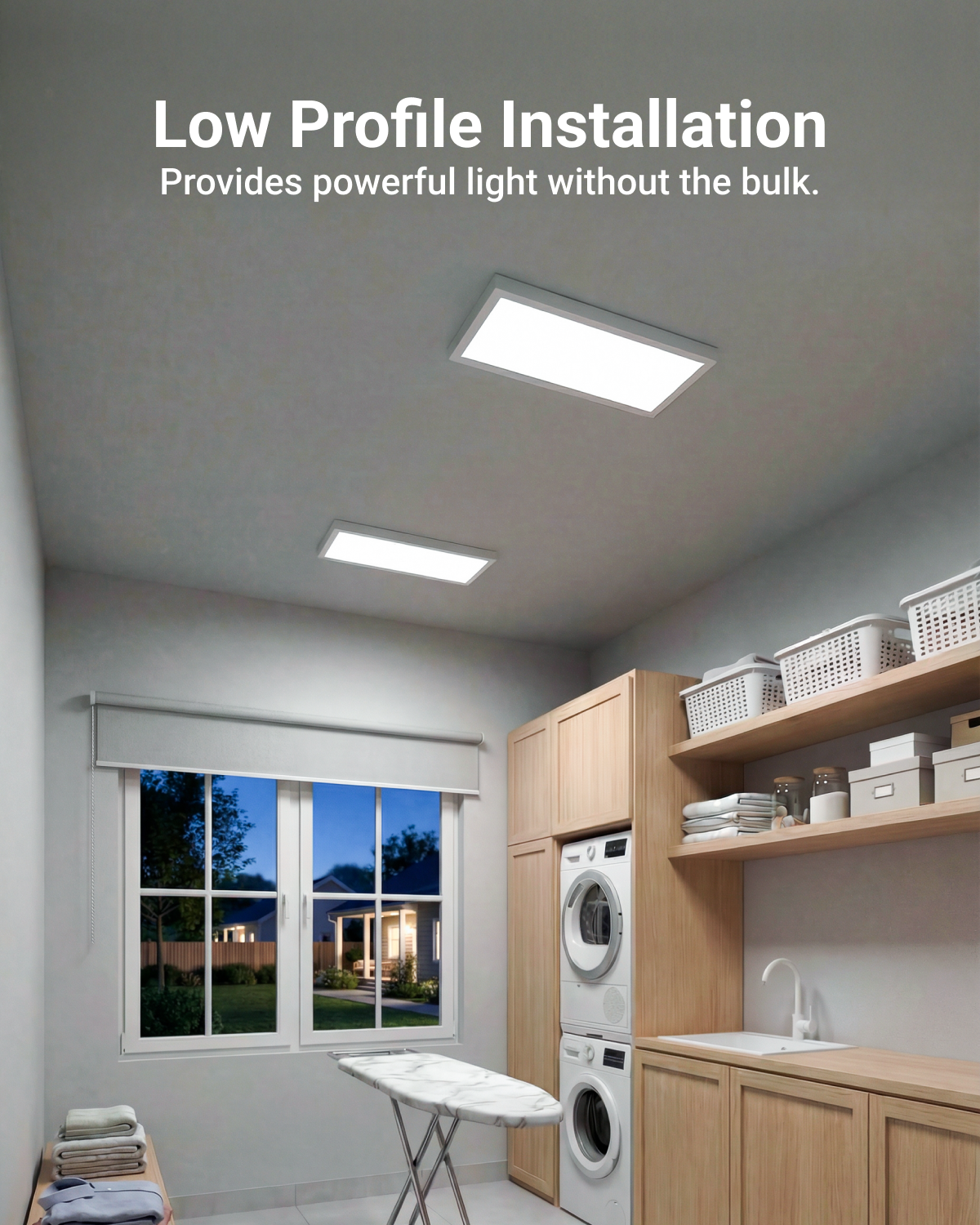 LED Ceiling Panel Light, 20W/18W/16W, 1x2, Selectable CCT, 2000 Lumens