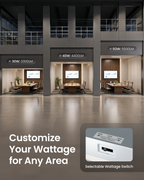 LED Ceiling Panel Light with Emergency Battery, 50W/40W/30W, 2x4, Selectable CCT & Wattage, 6400 Lumens