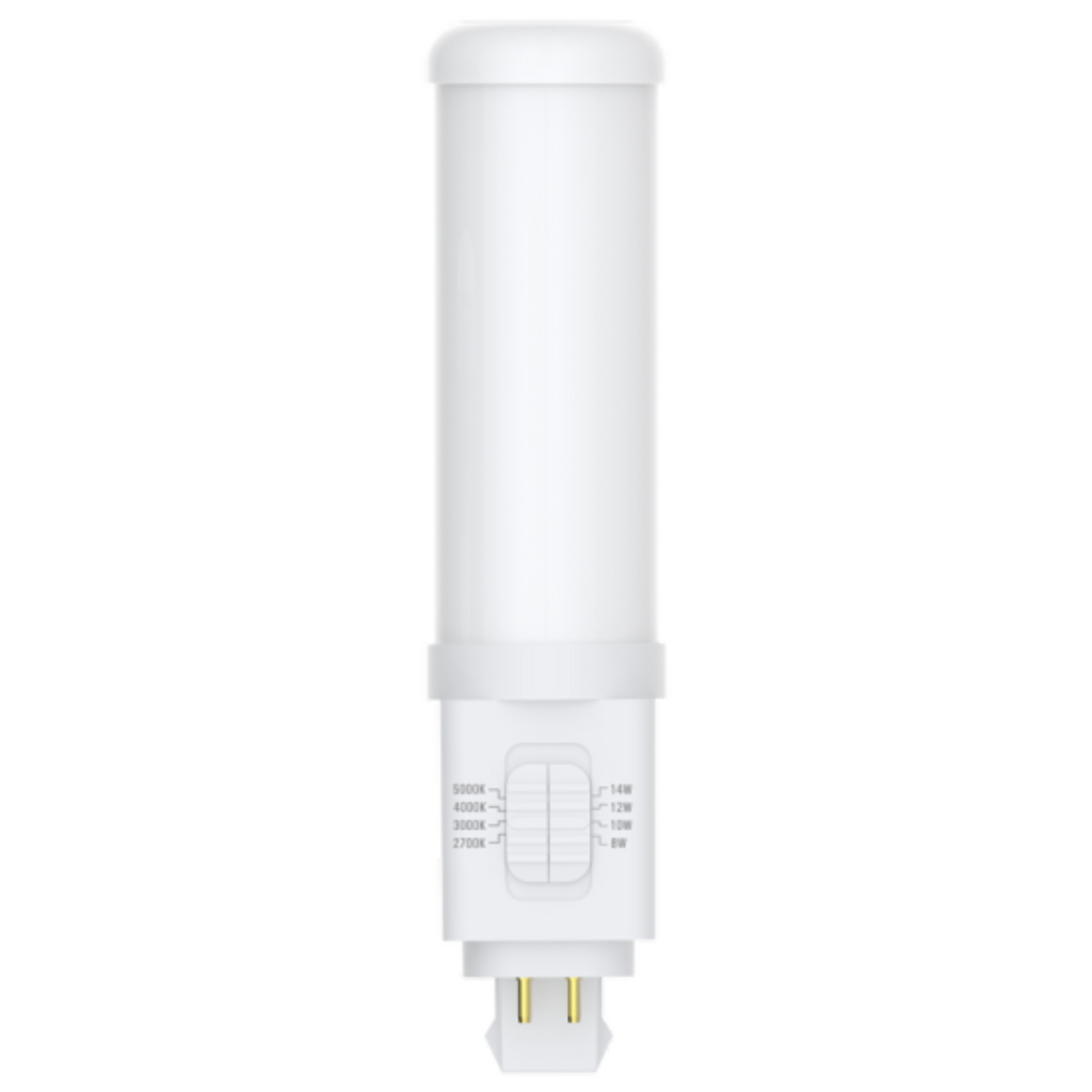 White LED light bulb on a white background