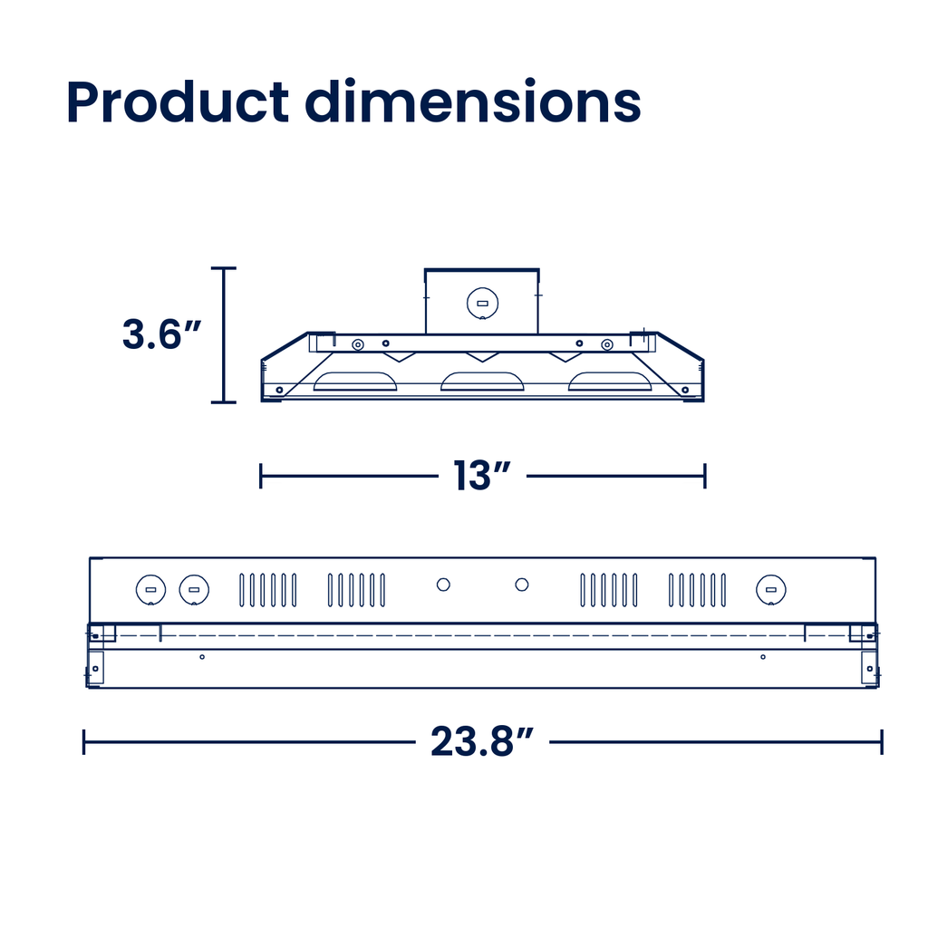 2ft LED Linear High Bay, 105W, Selectable CCT, 14100 Lumens
