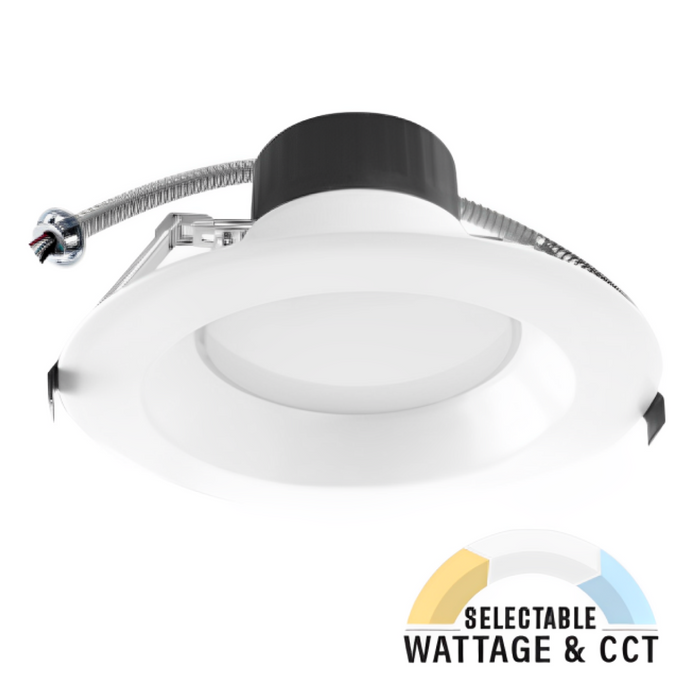 Commercial Recessed LED Lighting, 6 Inch, 22W/15W/10W, Selectable Wattage & CCT, 1800 Lumens