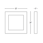 Square Ceiling Light, Spark, Surface Mount, 1200 Lumens