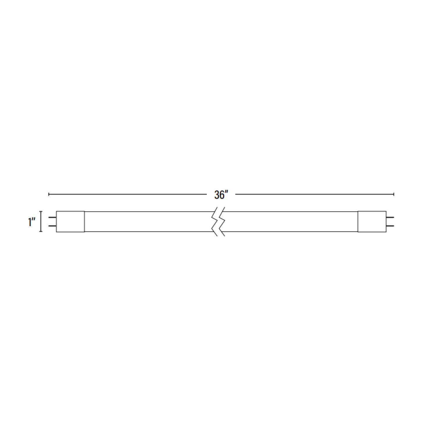 T8 LED Tube, 3ft, Frosted, Bypass, Type B, 12W, Single Ended, 1400
