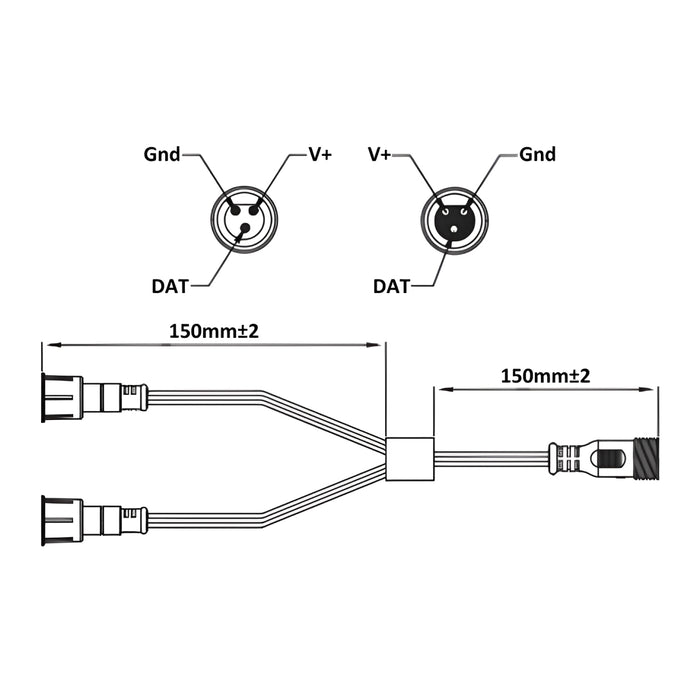 Y Splitter Cable for Permanent LED Outdoor Lights
