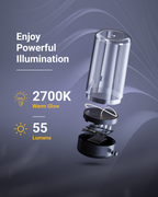 Portable & Rechargeable Table Lamp, 1W, 2700K, 55 Lumens