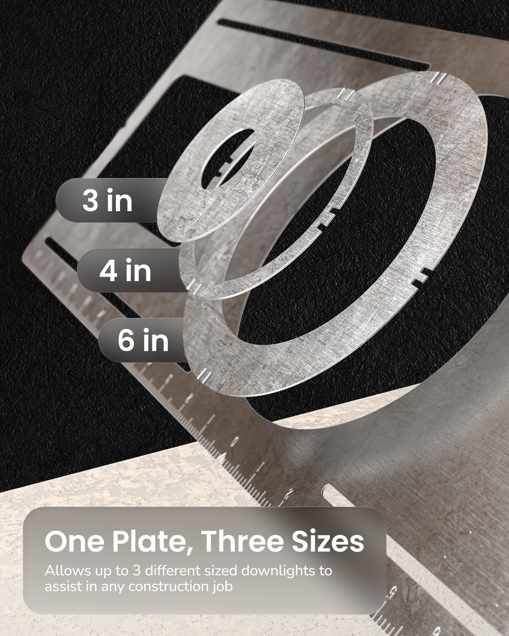 Recessed Lighting Flat Mounting Rough In Plate,  3/4/6 inch, New Construction