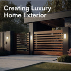 Short black rectangular wall light exterior application graphic