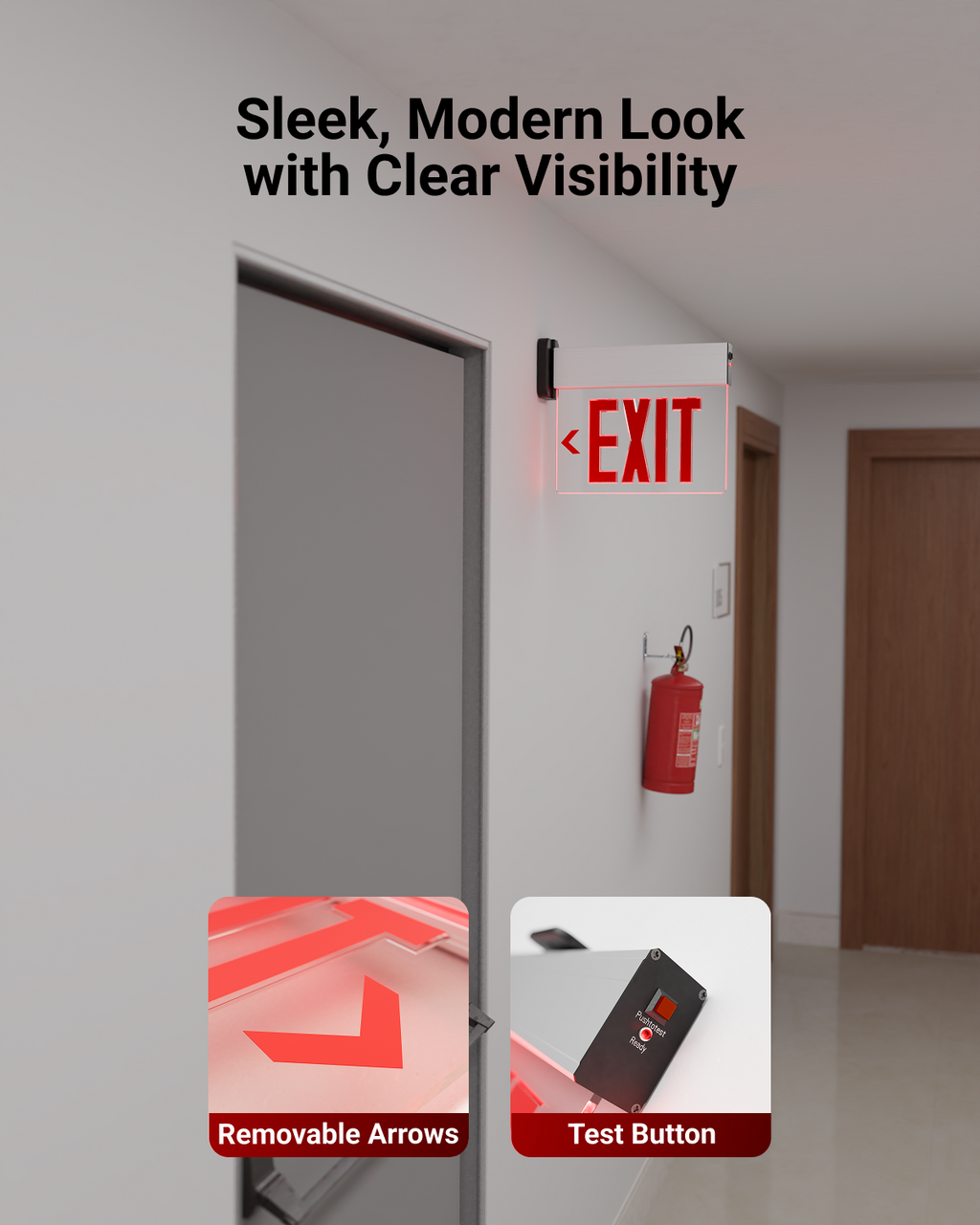 Our emergency exit sign is designed for safety needs at offices, schools, retail spaces, and everything in between.