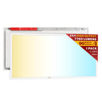 Single high output 2x4 LED panel with red emergency driver, 7760 lumens, and 90 minute backup.