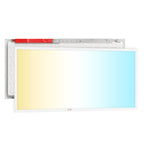 LED Ceiling Panel Light with Emergency Battery, 50W/40W/30W, 2x4, Selectable CCT & Wattage, 6400 Lumens