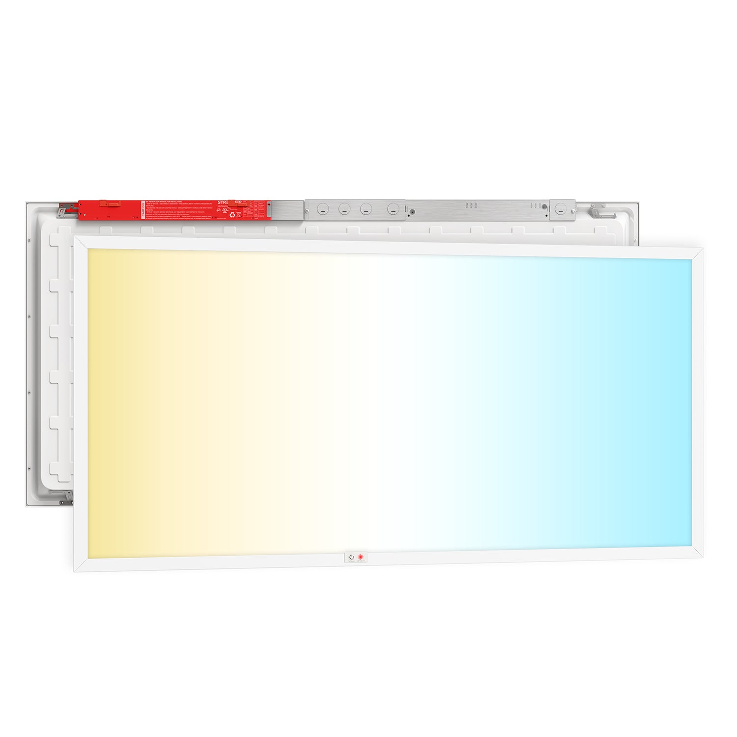 LED Ceiling Panel Light with Emergency Battery, 50W/40W/30W, 2x4, Selectable CCT & Wattage, 6400 Lumens