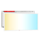 LED Ceiling Panel Light with Emergency Battery, 50W/40W/30W, 2x4, Selectable CCT & Wattage, 6400 Lumens