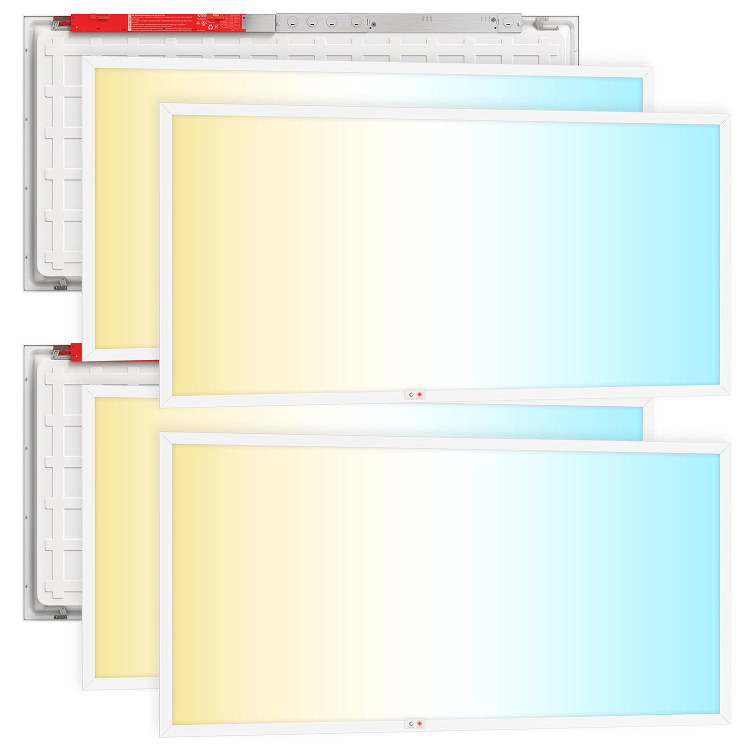 LED Ceiling Panel Light with Emergency Battery, 50W/40W/30W, 2x4, Selectable CCT & Wattage, 6400 Lumens