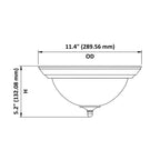 11" Satin Nickel & Frosted Round LED Ceiling Light, 1012D Series