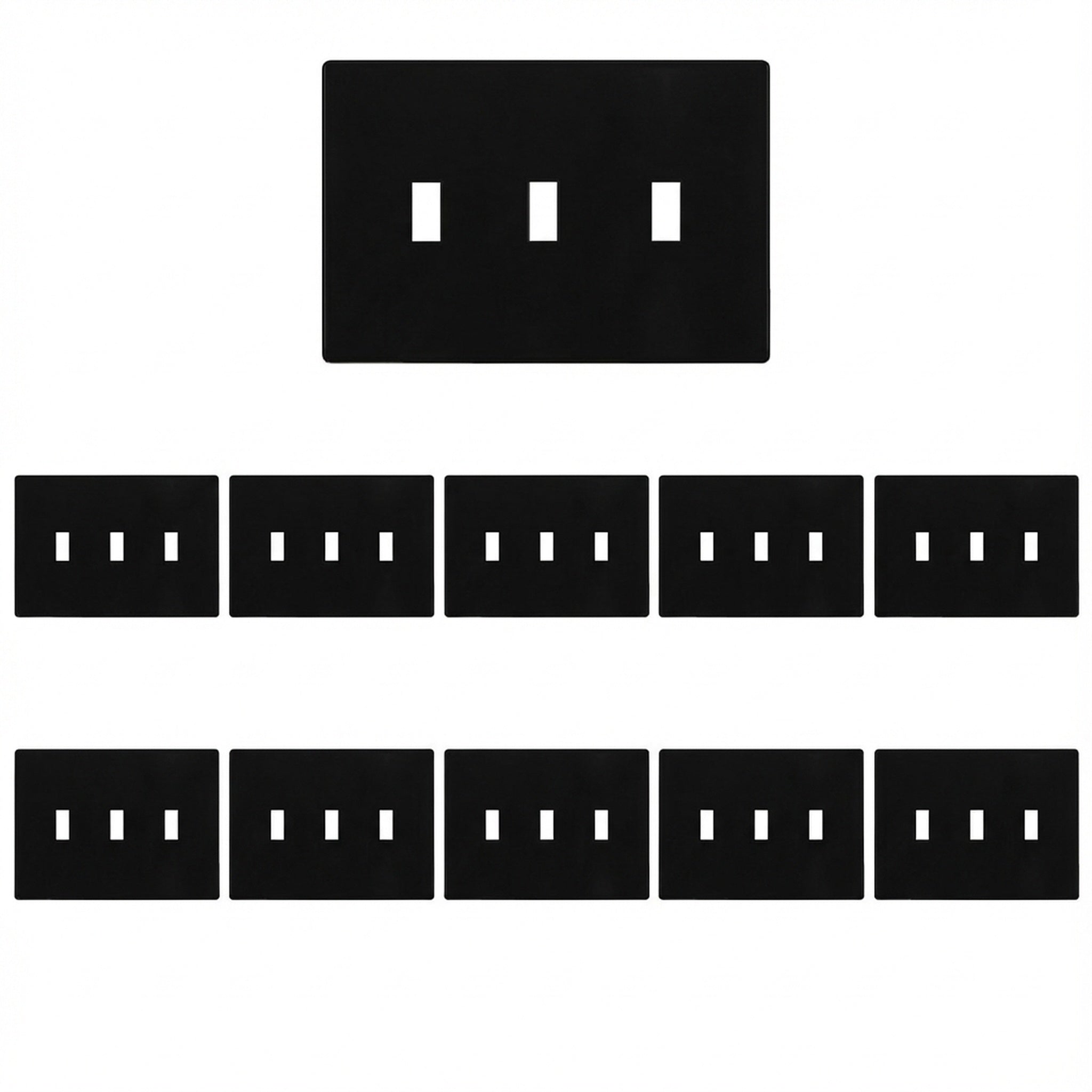 Enerlites Screwless Toggle 3-Gang Wall Plate