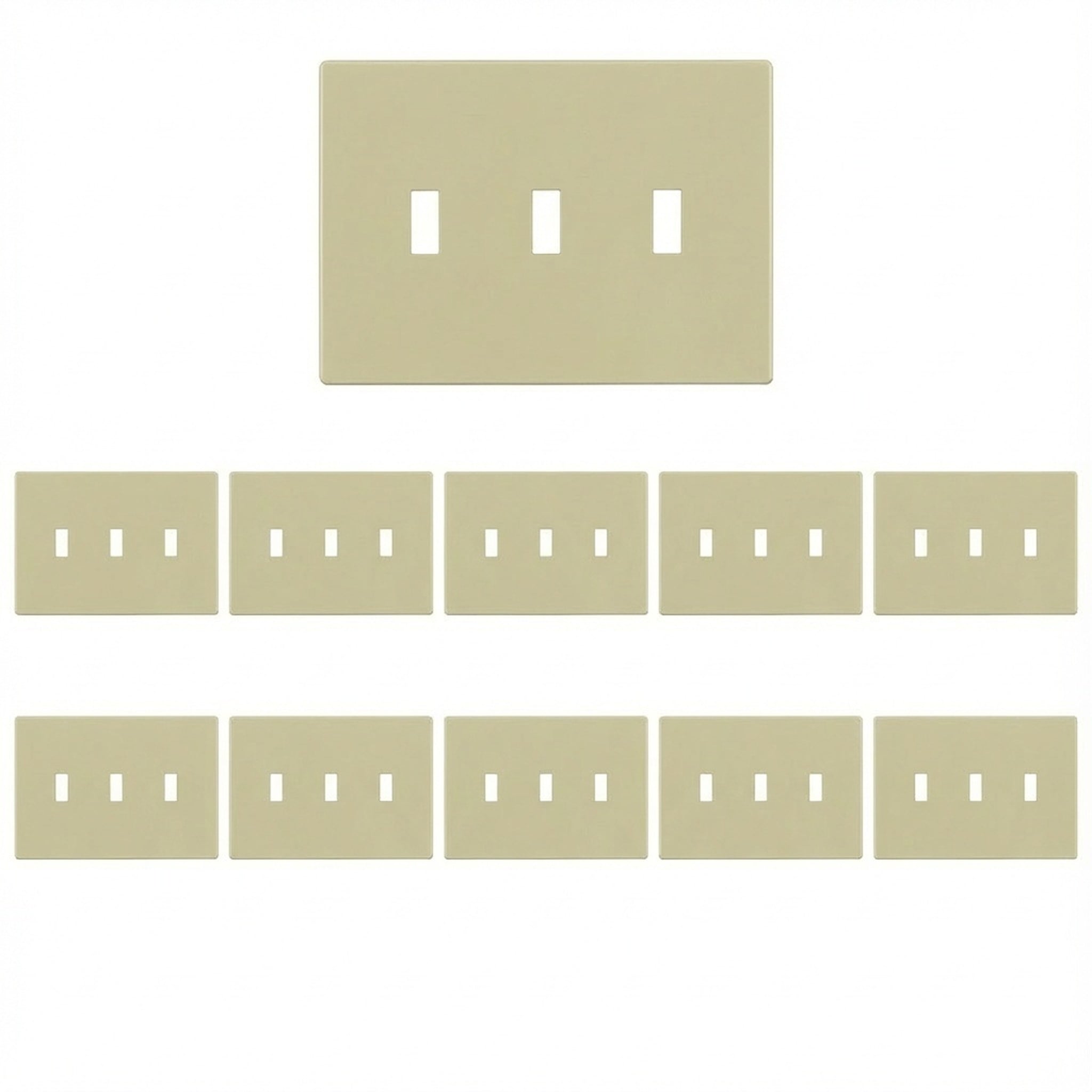 Enerlites Screwless Toggle 3-Gang Wall Plate
