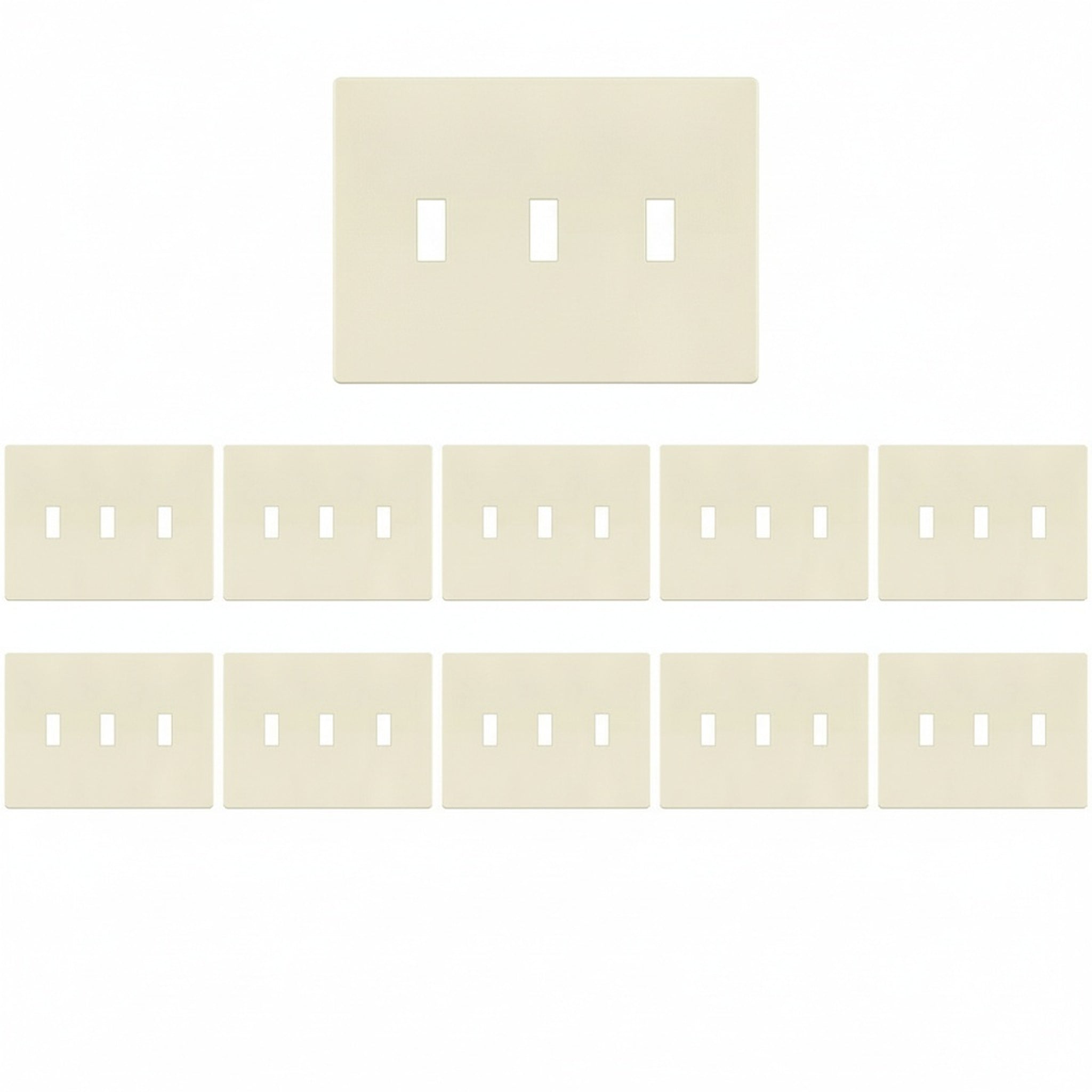 Enerlites Screwless Toggle 3-Gang Wall Plate