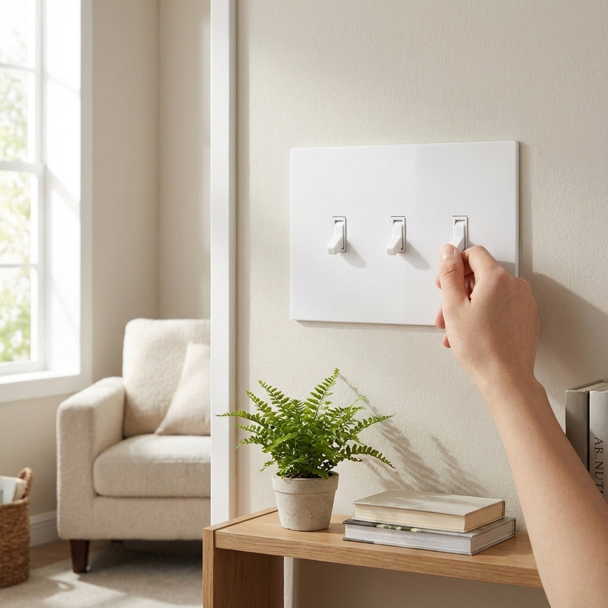 Enerlites Screwless Toggle 3-Gang Wall Plate