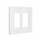 2 gang white matte screwless wall plate