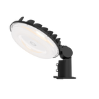 Black outdoor floodlight on a white background