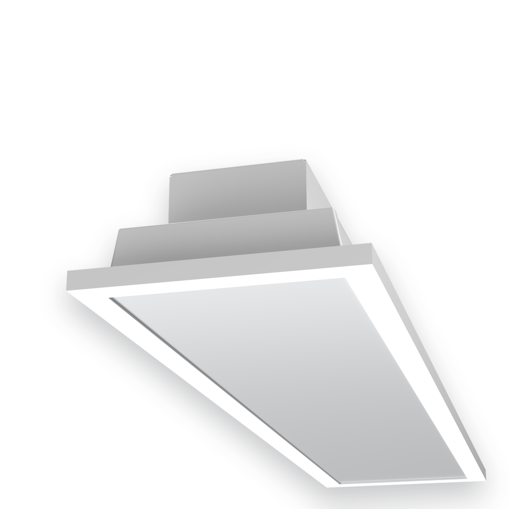 2ft slim recessed light, closeup trim end — supplier CAD rendering