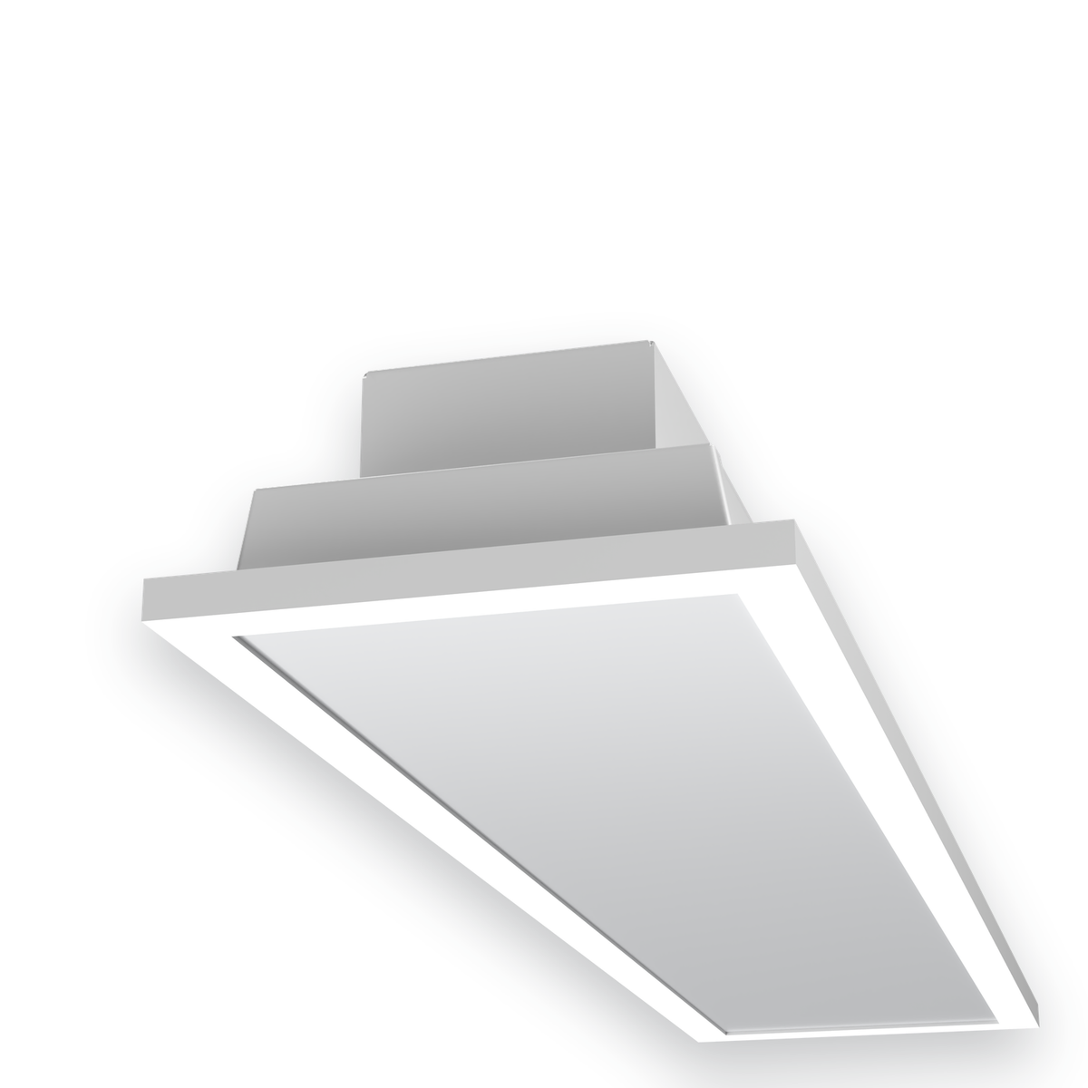 2ft slim recessed light, closeup trim end — supplier CAD rendering
