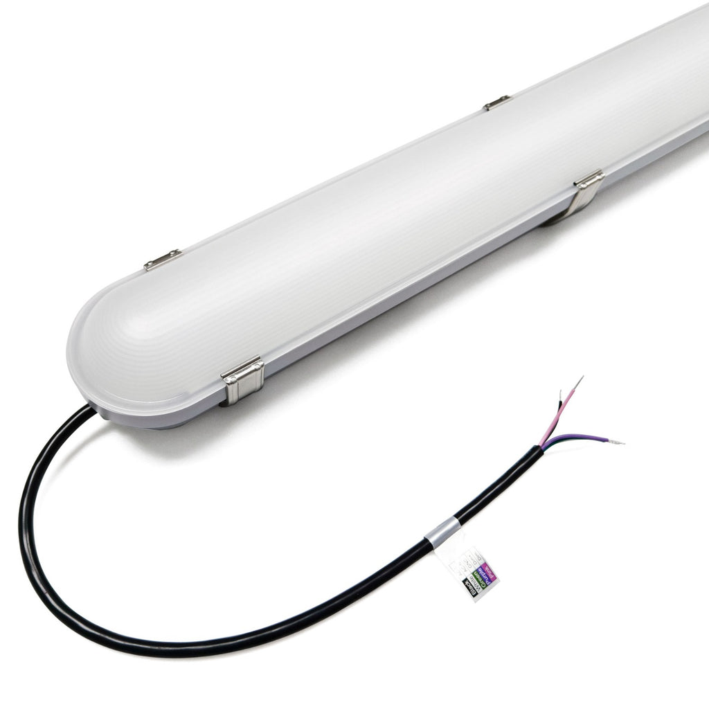 4ft LED Vapor Tight Fixture, 50W/40W/35W/30W/25W, Selectable Wattage & CCT, 6750 Lumens