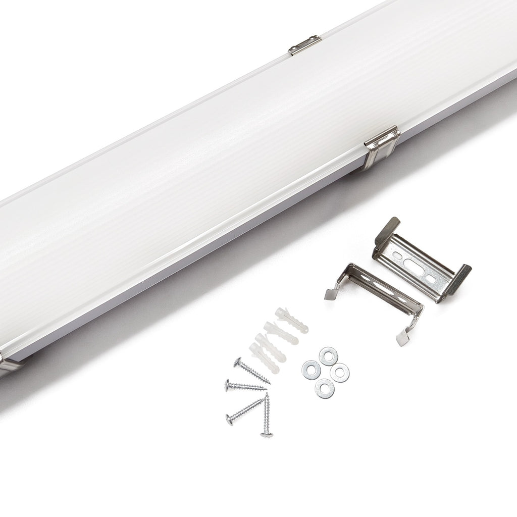 4ft LED Vapor Tight Fixture, 50W/40W/35W/30W/25W, Selectable Wattage & CCT, 6750 Lumens