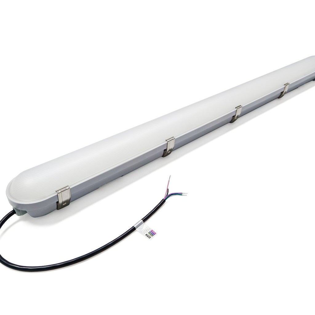 4ft LED Vapor Tight Fixture, 50W/40W/35W/30W/25W, Selectable Wattage & CCT, 6750 Lumens
