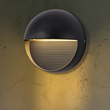 LED Circular Black Wall Sconce, 9W, Obsidian, 390 Lumens